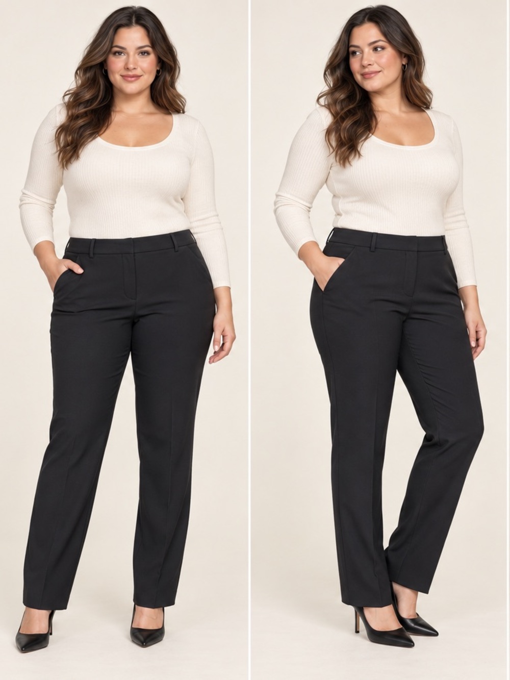 Express Women’s Black Stretch Slim Straight Dress Pants Size 16L Long